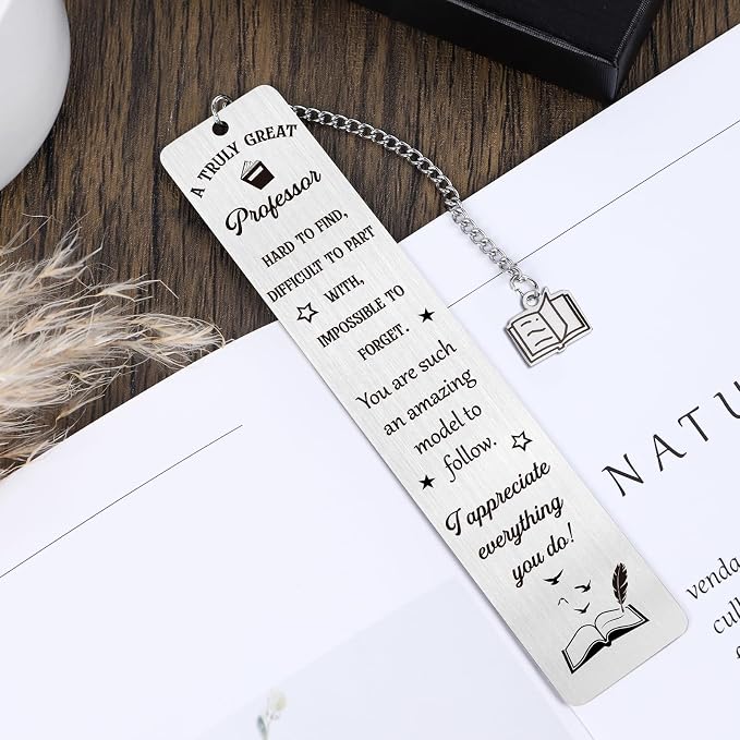 Professor Bookmark Gifts from Students - Appreciation Thank You Gift for Professor, Teacher's Day Leaving Going Away Retirement Birthday Appreciation Present for Teachers
