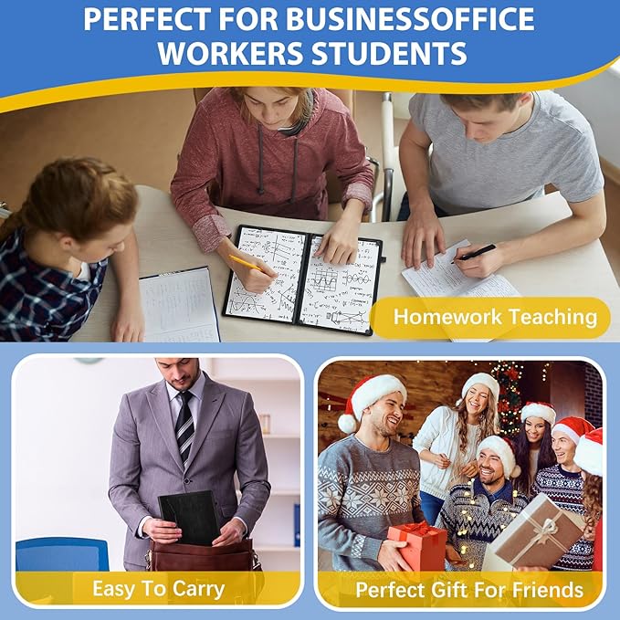 Feifeiya 6 Sides Dry Erase Whiteboard Notebook Portable Notebook White Boards 6"x9"(a5) Small Folding Whiteboard Anti-ghosting Surface, Travel Dry Erase Mini White Board for Office, School, Study