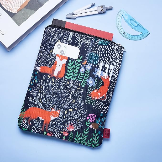 Book Sleeve for Book Lovers, Bookish Book Protector, Book Covers for Paperbacks, Washable Fabric, Book Sleeves with Zipper, Medium 11 Inch X 8.7 Inch