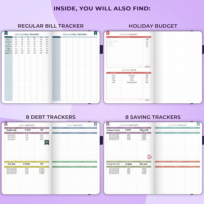Clever Fox Budget Book 2.0 – Simple Budgeting Planner for Beginners – Financial Notebook with Money Spending, Debt & Bill Tracker (Purple)