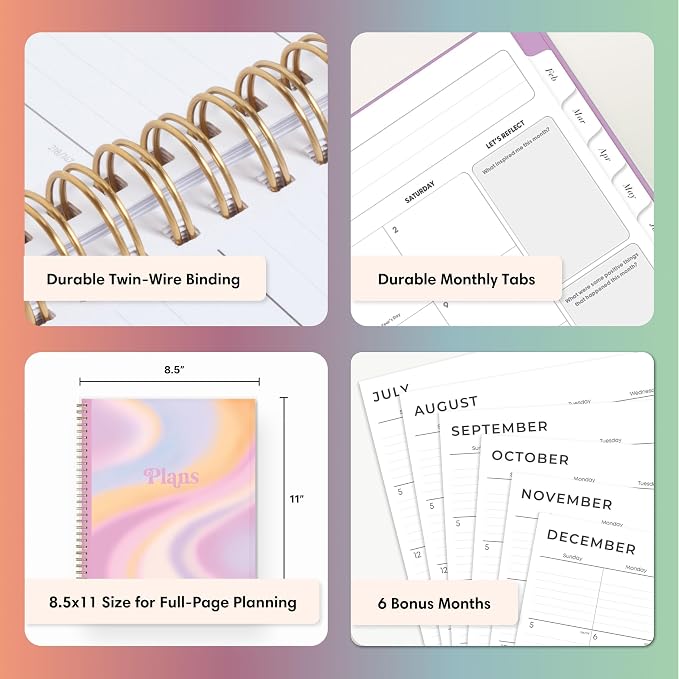 Blue Sky Gen Z 2027 Weekly and Monthly Planner Calendar, January 2027 - December 2027, 8.5" x 11", Flexible Interchangeable Cover, Durable Twin Wire Binding, Laminated Tabs, Storage Pocket, Europa