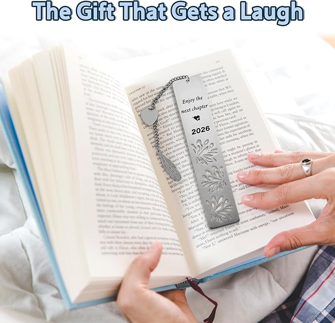 Happy Retirement Gifts 2026, Graduation Bookmark, Enjoy The Next Chapter, Stainless Steel Bookmark for Women Men, Retirement Gifts for Coworker, Teacher Appreciation Gift, Graduation Gifts, Silver