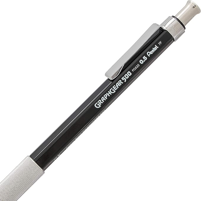 Pentel Graph Gear 500 Automatic Drafting Pencil, 0.5mm, Black Barrel, 1 Pack (PG525BP)