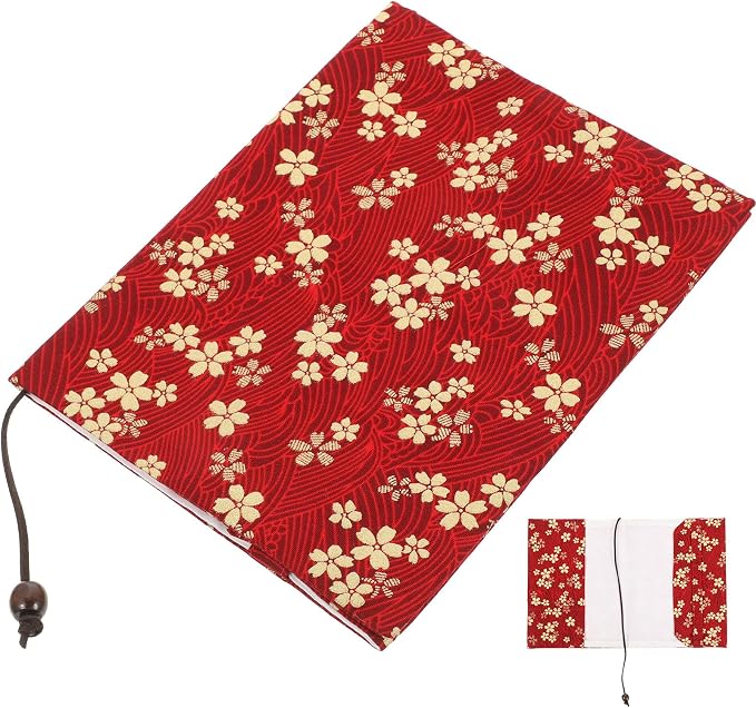 Tofficu Fabric Book Cover Sleeve 8.5X6.4 Inch Protective Softcover Book Cover for Paperbacks Notebooks Bibles with Stitched Flower Design