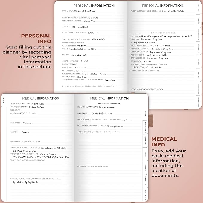 Clever Fox End of Life Planner – Final Arrangements Organizer for Beneficiary, Will Preparation, Last Wishes & Funeral Planning, A5 (Dark Terracotta)