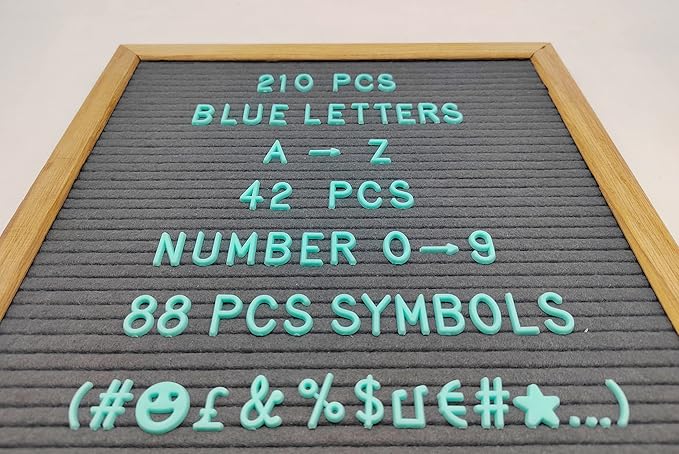 Felt Letter Board Letters Sets - Pre-cut 340pcs 3/4 Inch(0.75") Blue Letters with Canvas Bag(No Board Included)