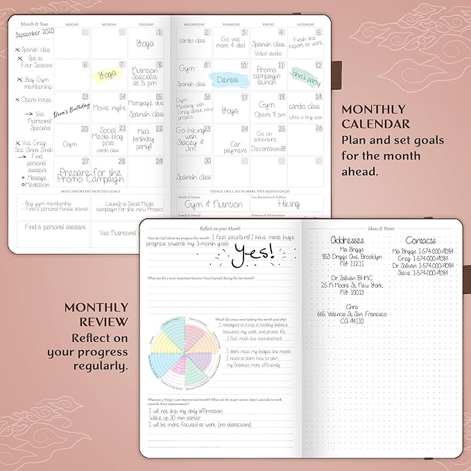 Legend Planner – Undated Weekly & Monthly Life Planner to Hit Your Goals & Live Happier, Organizer Notebook & Productivity Journal, A5 (Dark Brown)