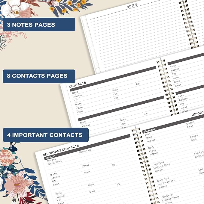 2027-2031 Monthly Planner - 5 year planner, Jan 2027 - Dec 2031, 5 year calendar 2027-2031, 9" x 11", Planner for Long-Term Planning, Twin-Wire Binding, Double-Side Pocket