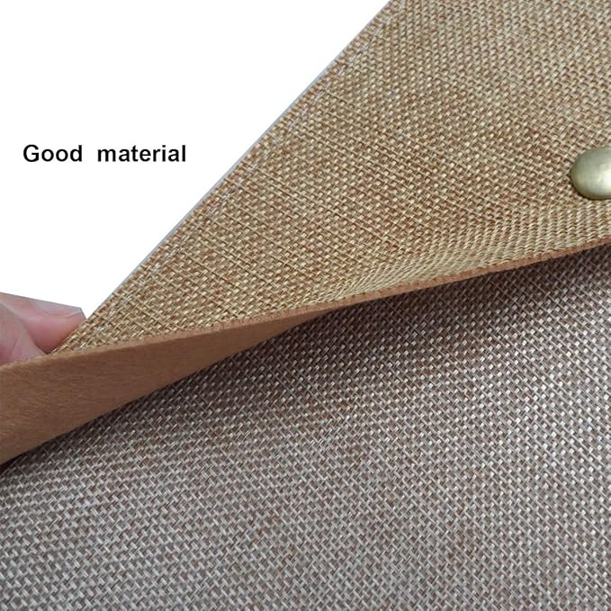 Durable A4 File Folder Document Holder Portfolio Envelope Felt Folder Case with Snap Closure Set of 2 Beige and Brown