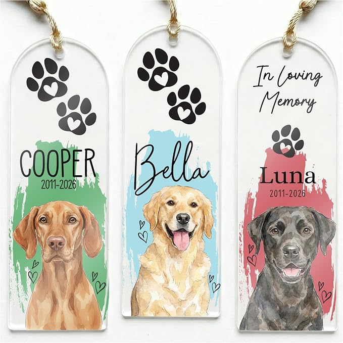 Personalized Magnetic Bookmark with Name, Custom Name Page Marker for Readers, Teachers, and Students, Floral and Botanical Design (2-Pet Acrylic)
