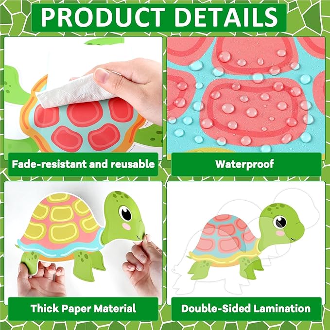 Justforjoyful Sea Turtle Bulletin Board Set Ocean Cutout Classroom Decoration Summer Under The Sea Animal Border Wall Decor for Education Learning School Supplies
