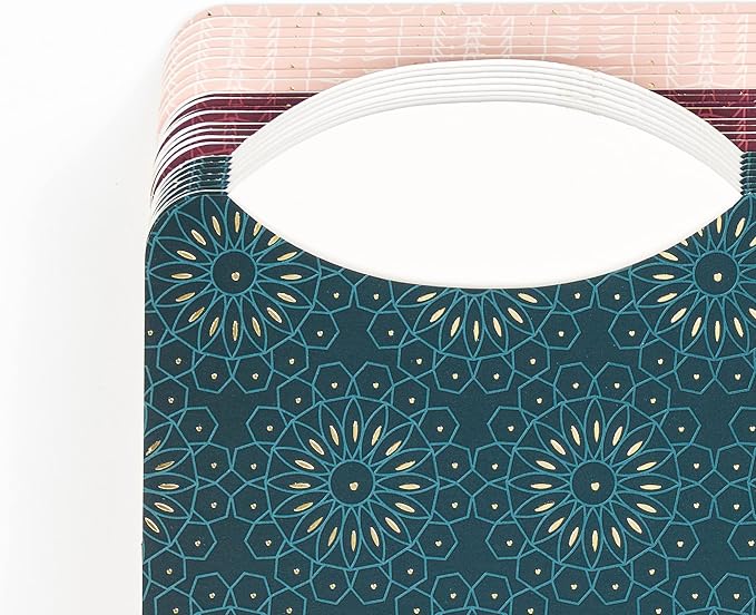 U Brands 3 Tab File Folders, Fleuri Jewel Tones, 24 Count