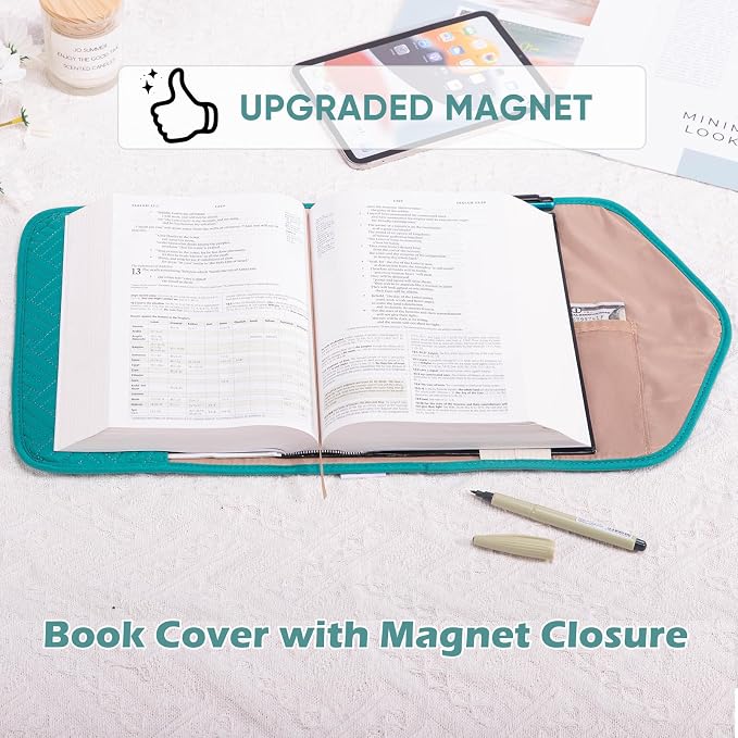 APLUFINE Reusable Book Cover with Magnet Closure - Adjustable Book Sleeve for Book Lovers Gift - Book Protector for Paperback -Book Covers for Hardcover - Book Pouch - Book Carrier