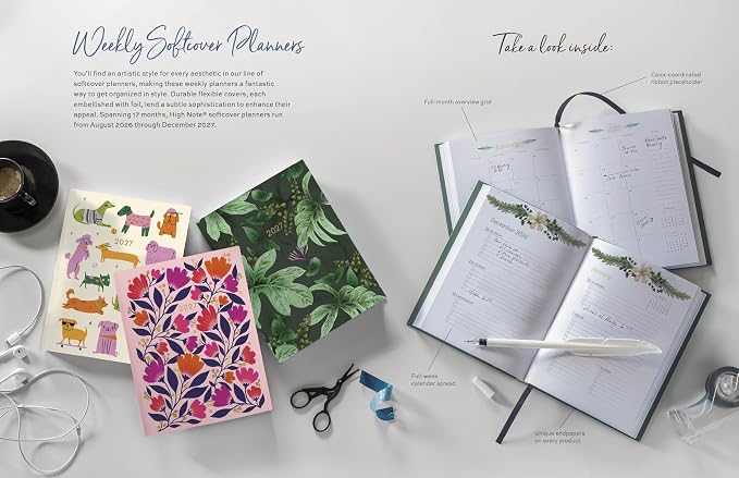 High Note 2027 Planner, 17-Month Weekly & Monthly Flexible Cover Calendar Book with Goal & Project Planning Pages, August 2026 – December 2027, 5.75" x 7.5" by Jess Phoenix