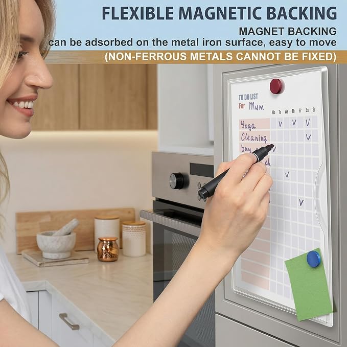 Fullhawl 20 Pcs Magnetic File Holder 9 x 11-5/8 Inch PVC Clear Magnetic Paper Pouch Folder Mail Letters Sign Picture Organizer for Whiteboard Refrigerator Cabinets Office Home Teacher Supplies
