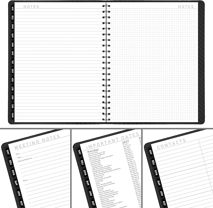 AT-A-GLANCE 2027 Appointment Book Planner, Weekly & Monthly, 8.25" x 11", Half-Hourly, Contemporary, Charcoal (70950X4527)