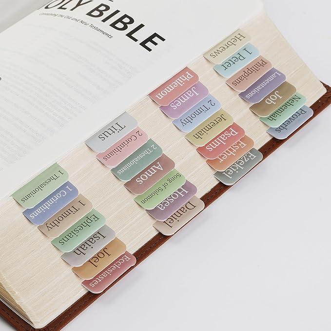 Mr. Pen- Bible Tabs, 75 Tabs, Minimal Morandi, Laminated Bible Tabs for Women and Men, Bible Tabs for Study Bible, Large Print Bible Index Tabs, Bible Book Tabs, Bible Labels Tabs, Mr. Pen Bible Tabs