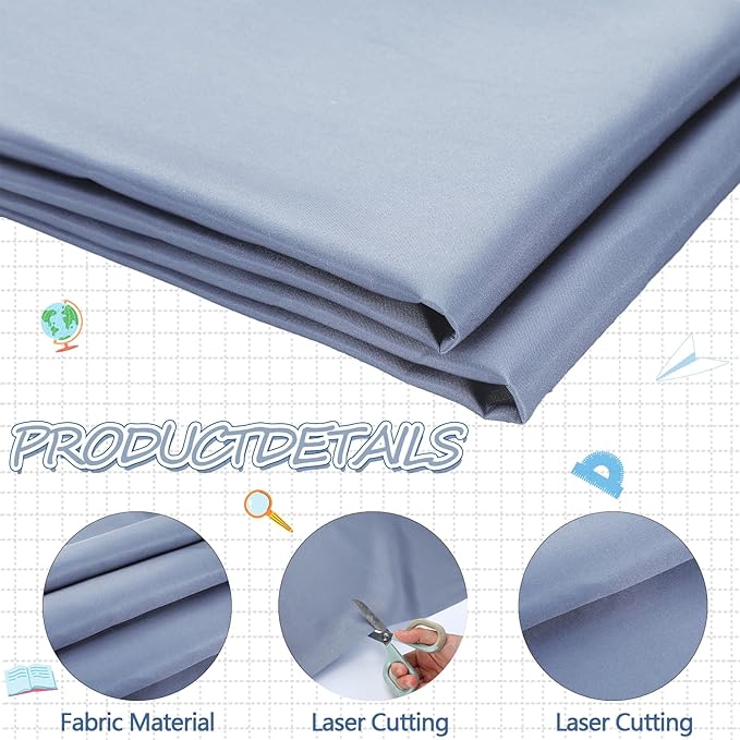 Mindsoft Bulletin Board Fabric 48 '' x 107 '' Class Fabric for Classroom Bulletin Board Decor, Pillows, Curtains, Crafts(Light Grayish Blue)