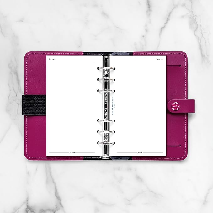Filofax Calendar Diary Refill, Personal/Compact Size, Day on Two Pages with Appointments, White Paper, Bilingual, 2025 (C68417-25)