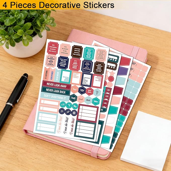 2026 Planner A5, Weekly and Monthly Calendar Planner, Jan 2026 - Dec 2026,Hardcover Pink, Lay Flat Academic Organizer for Office Teacher School,Notebook,5.7"x8.3"