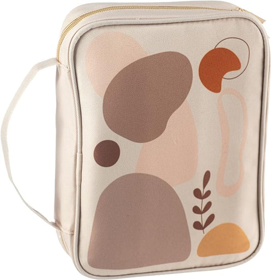 DiverseBee Bible Cover with Handles, Zippered Bible Carrying Case for Women and Girls, Bible Tote Bag for Kids, Book Cover Accessories, Christian Gifts 7.5 x 10 x 2.5in (Vanilla)