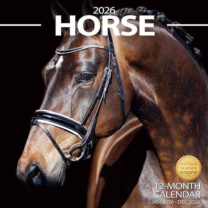 2026 Wall Calendar Horse Planner Calendar, Hangable Monthly Wall Calendar with Large Blocks for Organizing & Planning, Academic Schedule, Home, Office & family, Thick & Sturdy Paper (12"x24" Open)