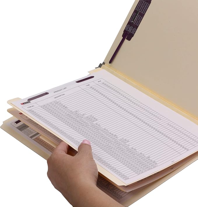 Smead SuperTab Classification Folder with SafeSHIELD Fasteners, Oversized Tab, 2 Dividers, 2" Expansion, Letter Size, Dark Blue, 10 per Box (14010)