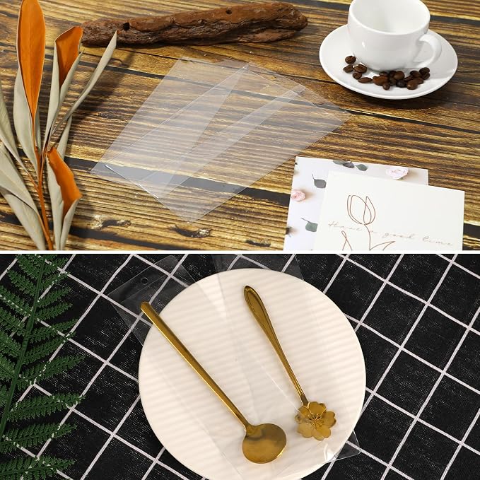 20Pcs Bookmark Sleeves 7.2 x 2.4 Inch Clear Plastic Blank Bookmark Holder Photo Booth Frames Book Marker Cover with Hole for Students Reading Wedding Valentine’s Gift Party Favor