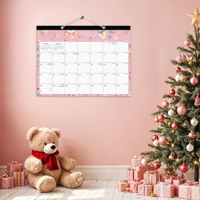 Ymumuda Desk Calendar 2026-2027 Wall Calendar 2 in 1, Monthly Desk Calendar 2026 from JAN.2026 to JUN.2027, 18-Month, Large 12"×17", Waterproof Cover, Hanging Rope, Home/office/School Planners