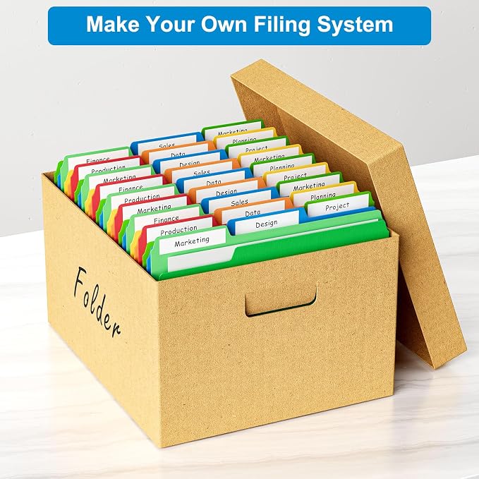 HABGP 40 Pack Manilla Folders 8.5 x 11 Inch, 1/3-Cut Tab Colored File Folders Letter Size, Paper File Folders, Manila Folders Home Office School Supplies for Documents Files, Assorted 4 Colors