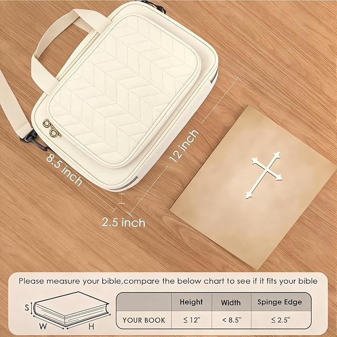 Eternatastic Bible Cover Case for Women, Large Bible Bag with Shoulder Strap,Bible Study Ideal Christian Gifts for Women