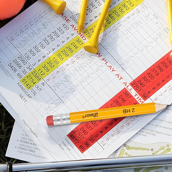 ZWlOT Golf Pencils with Eraser, #2 HB Half,4" Mini,Pre-Sharpened,120/200/320 Count Pencils Wood Cased Short for Classroom, Office, School, Wedding and Party Game(Yellow-200pcs)