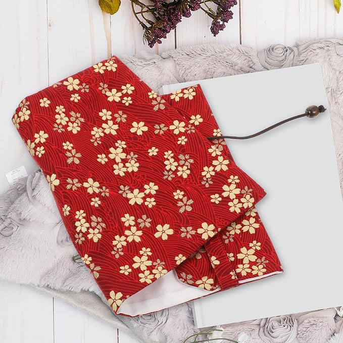 Tofficu Fabric Book Cover Sleeve 8.5X6.4 Inch Protective Softcover Book Cover for Paperbacks Notebooks Bibles with Stitched Flower Design
