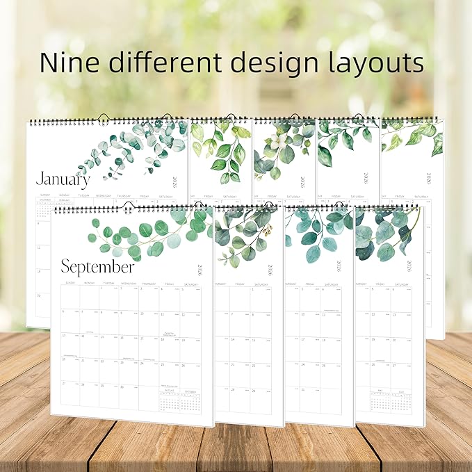 Aesthetic Wall Calendar 2026, 18 Monthly Vertical Calendar January 2026 to June 2027, 15" x 10" Modern Wall Hanging Calendar for School, Home, Office for Monthly Organizing & Planning