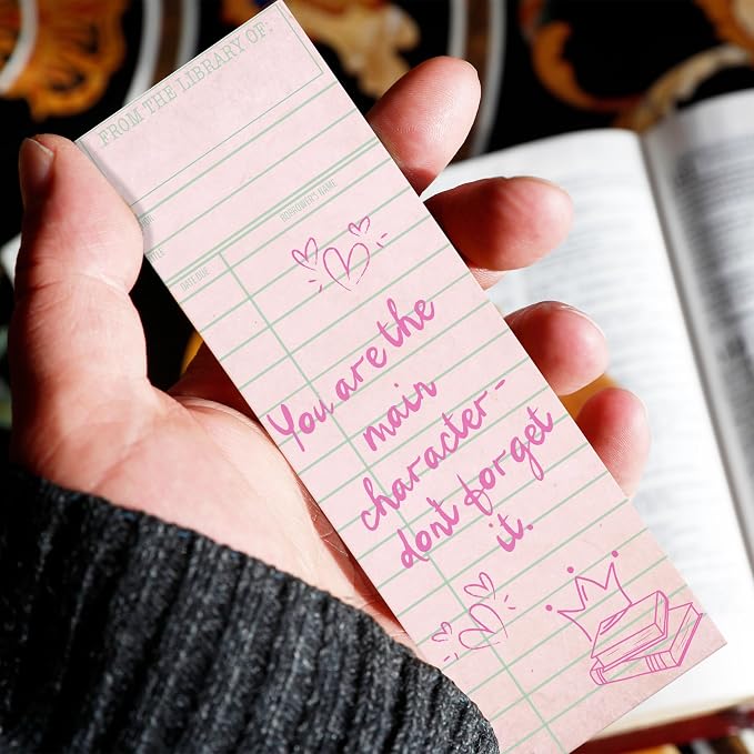 100 Pcs Vintage Library Paper Bookmarks, Inspirational Quotes Aesthetic Bookmarks Bulk, Cute Handwritten Book Mark for Women Man Reading Lovers Students Teachers Office Workers Gift