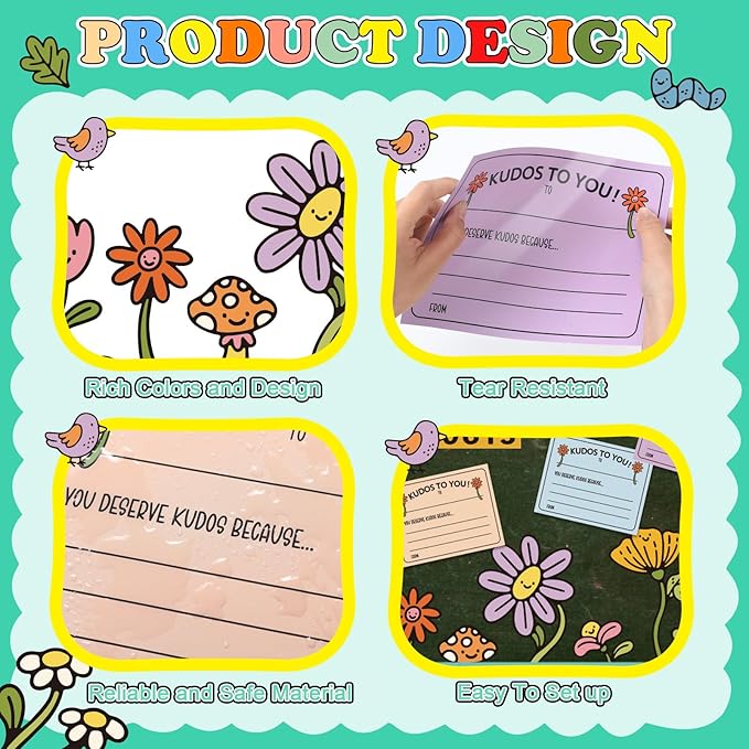 Mooliwe Bulletin Board Kit Staff Shout Out Kudos Corner Decoration Set Employee Gratitude and Recognition Bulletin Board Set with 20 pcs Cutouts for School Classroom Office Wall Door Decor Supplies