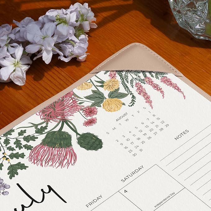 Cabbrix Desk Calendar 2026 with Desktop Mat, Desk Pad Calendar 15"x 12" From July 2026 to December 2027, Desk Calendar for Home Office and School, Easy Planning, Apricot