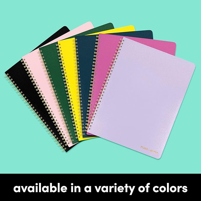 PAPERAGE Undated Daily Planner & To Do List Notepad (Raspberry), 8.5 in x 11 in, Spiral Bound Planner Notebook for Work, School or Home, 104 Lined Pages With Date Tracker for Plans & Notes