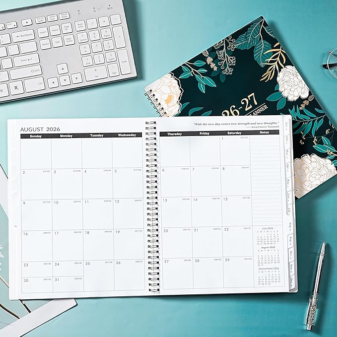 2026-2027 Monthly Planner - 2 Year Monthly Planner/Calendar 2026-2027, Jan 2026 - Dec 2027, 11" x 9", 24 Months, Tabs, Back Pocket, Holidays, Twin-Wire Binding, Note Pages