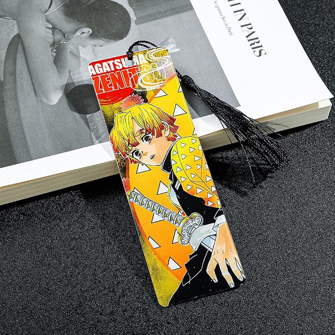 Anime Demon Kamado Acrylic Bookmark - Anime Tanjiron Zenitsu Giyuu Kyoujurou Figure Page Mark Reading Tool, Holiday Gifts for Reading Fans Book Lovers Bookworm (Style A)