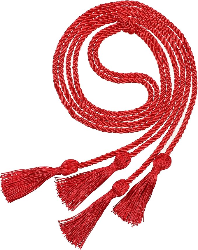 Graduation Double Honor Cords with Tassels Braided Academic Ropes for High School College Ceremony 68 Inch (Red)