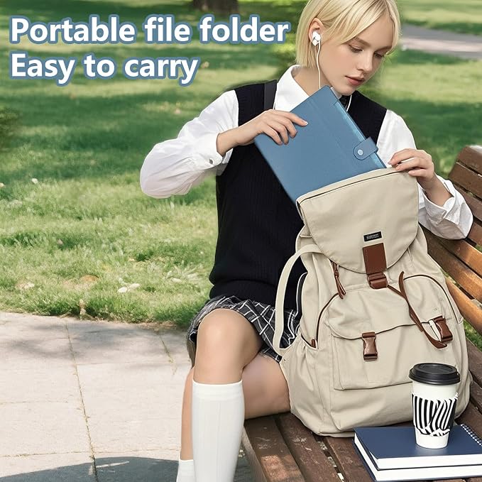 2Pack Accordion File Organizer Expanding File Folder with 8 Pockets, Bulk Letter Size Portable Paper Document Organizer for Office Home Business Supplies