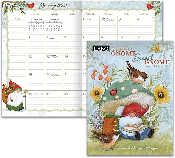 LANG Gnome Sweet Gnome 2025 Monthly Pocket Planner (25991003191)