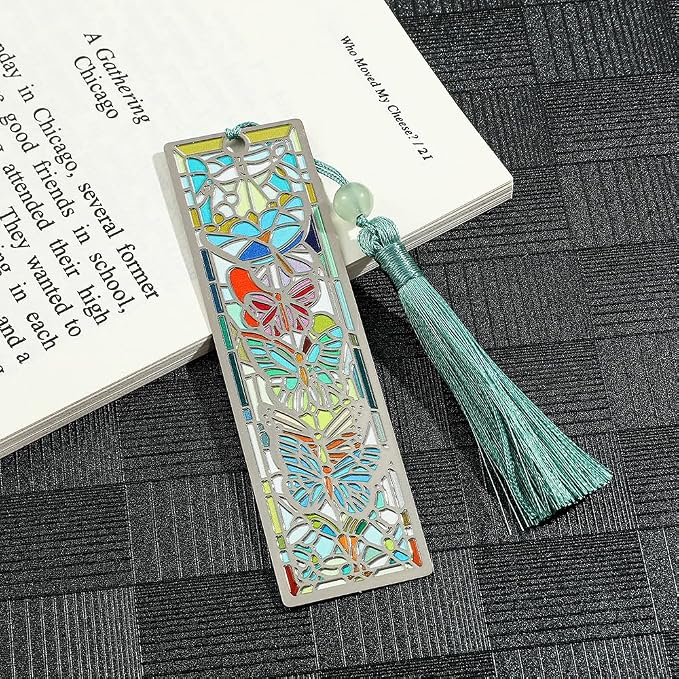 Beautiful Butterfly Bookmark with Tassel - Gift for Book Lovers - Unique and Colorful Book Marks- Handmade Reading Supplies Books Accessories