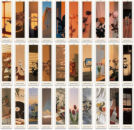 Doraking 30PCS Vintage Mood Scene Theme Paper Bookmarks for Book Lovers, Boxed Bookmarks Set (Daily Mood)
