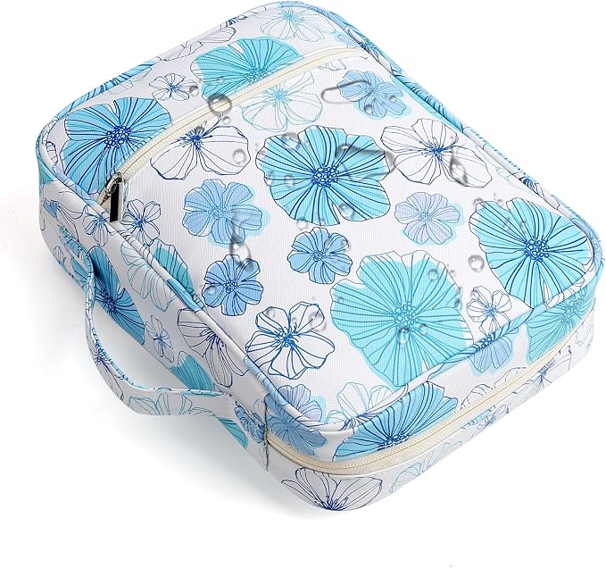 Bible Cover with Durable Handle, Carrying Book Case Church Bag Bible, Protective with Zippered Pocket, Bible Study Accessories Supplies, Book Protector for Book Lovers, MistyBlue