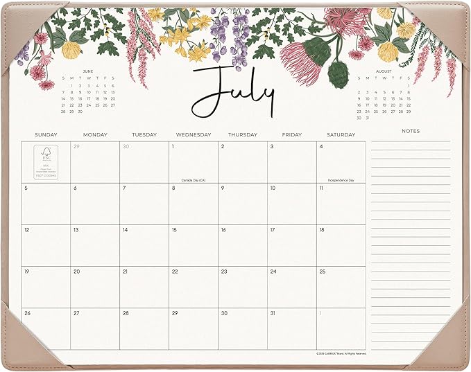 Cabbrix Desk Calendar 2026 with Desktop Mat, Desk Pad Calendar 15"x 12" From July 2026 to December 2027, Desk Calendar for Home Office and School, Easy Planning, Apricot