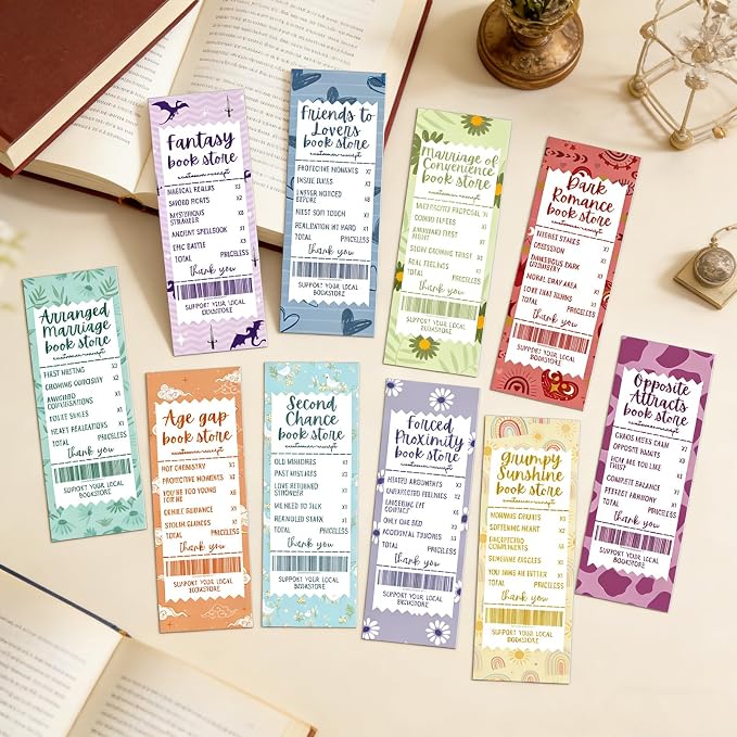 Wxiben Funny Ticket Bookmarks Gifts - 100 Pcs Colourful Book Club Paper Bookmarks Reading Tracker Book Marks Page Marker Clip Gift for Women Book Lovers Office Teachers Bookish Reading Accessory