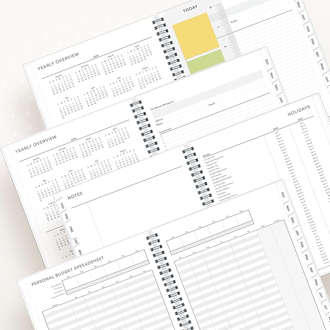 Blue Sky 15 Month 2026 Weekly and Monthly Planner Calendar, October 2025 - December 2026, 7" x 9", Flexible Cover, Durable Twin Wire Binding, Laminated Tabs, Includes Ruler & Sticky Notes, Parisa