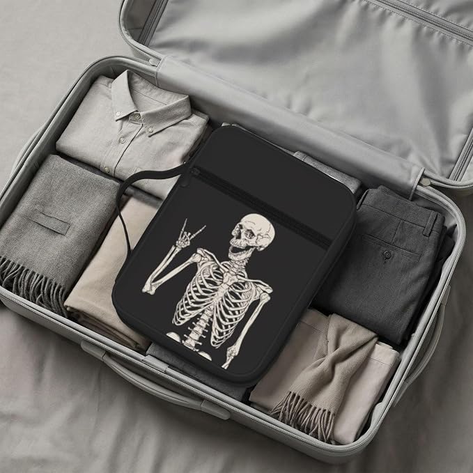 Halloween Skeleton Funny Skull Bible Cover Case Carrying Book Protector Case Bible Study Supplies Accessories Holder Case Christian Gift for Women Men